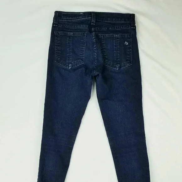 Rag & Bone 24X28 Legging Zipper Women's Dark Indigo Blue Denim Jeans Made in USA - Picture 1 of 12